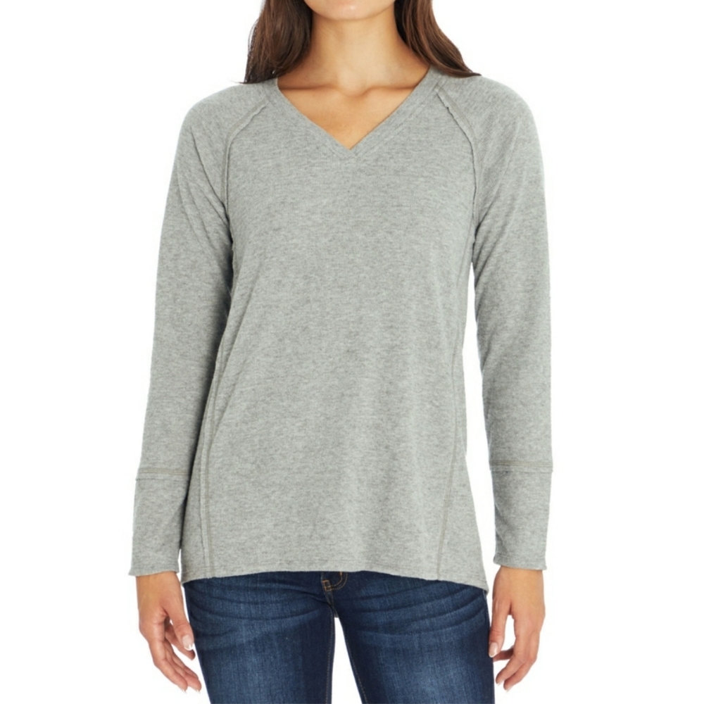 NWT Wildfox Haley Waffle Top Long Sleeve - Grey